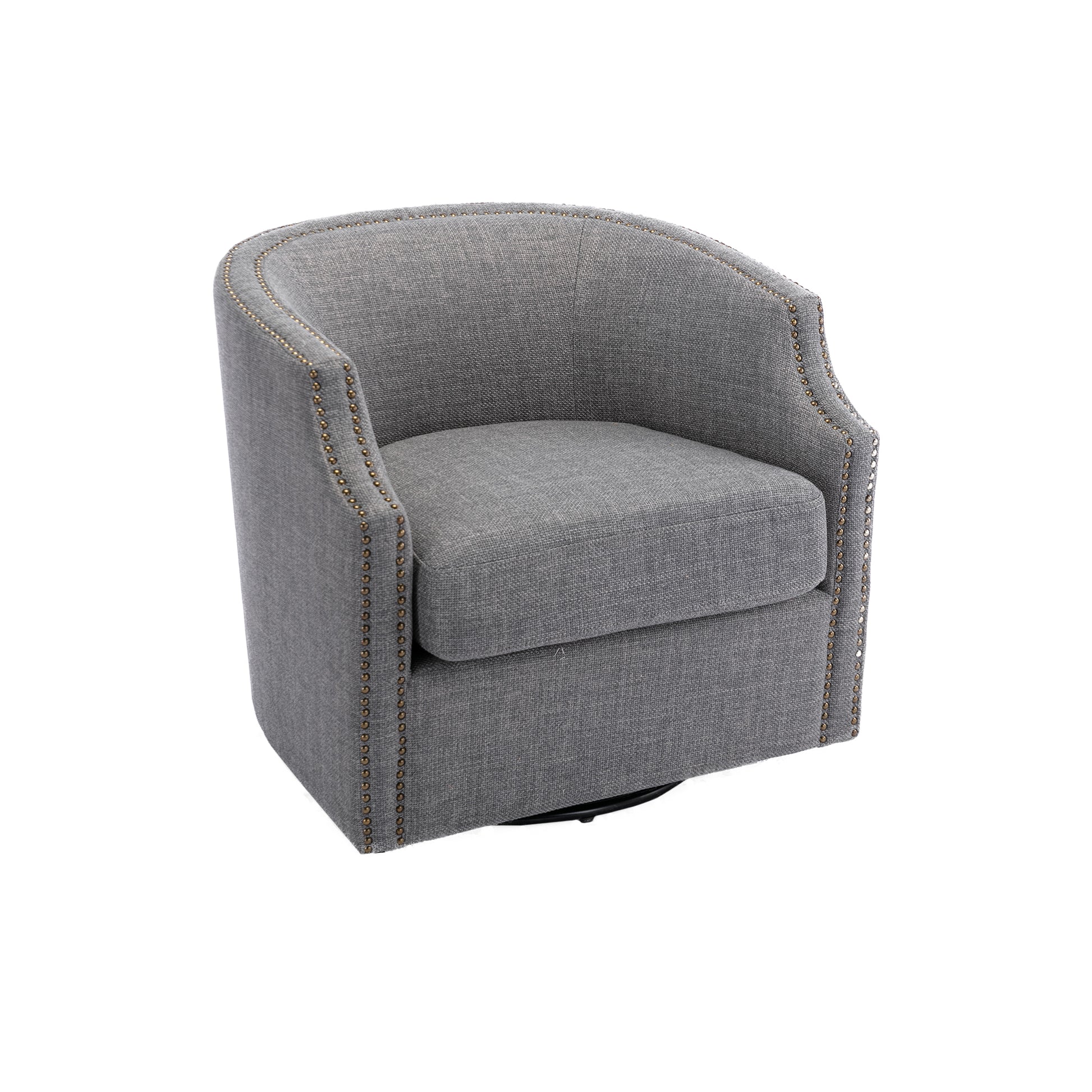 Coolmore Swivel Chair Living Room Chair Dark Gray Metal