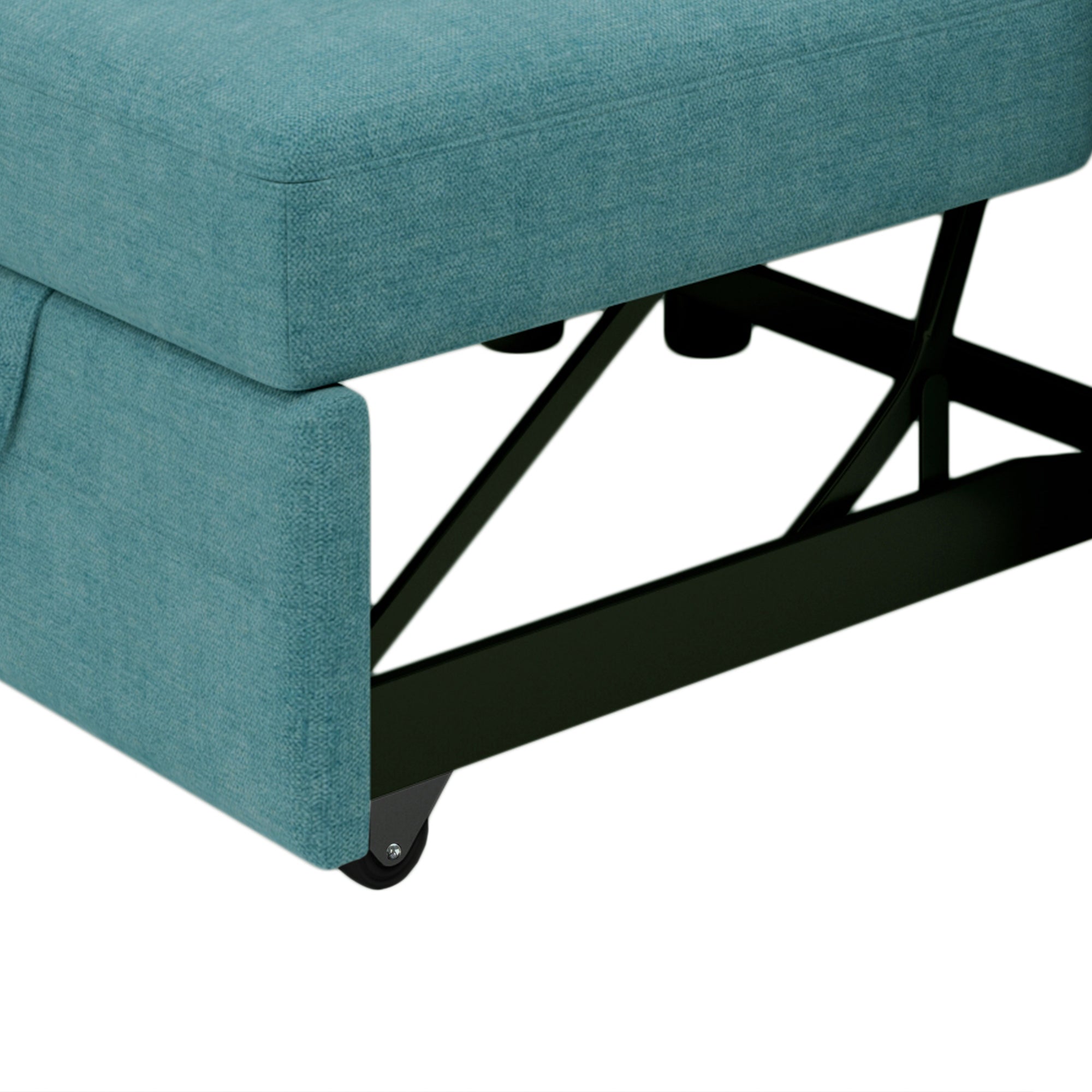 3 in 1 Sofa Bed Chair, Convertible Sleeper Chair teal-linen