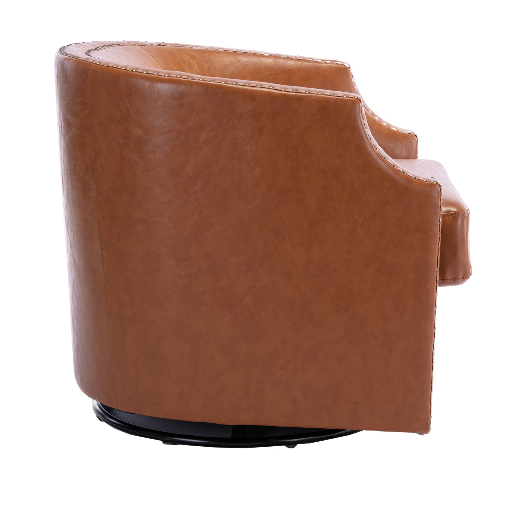 Coolmore Swivel Chair Living Room Chair Light Brown Metal