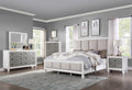 Katia Queen Bed Light Gray Linen, Rustic Gray & Weathered White Finish Bd00660Q Light Gray Linen