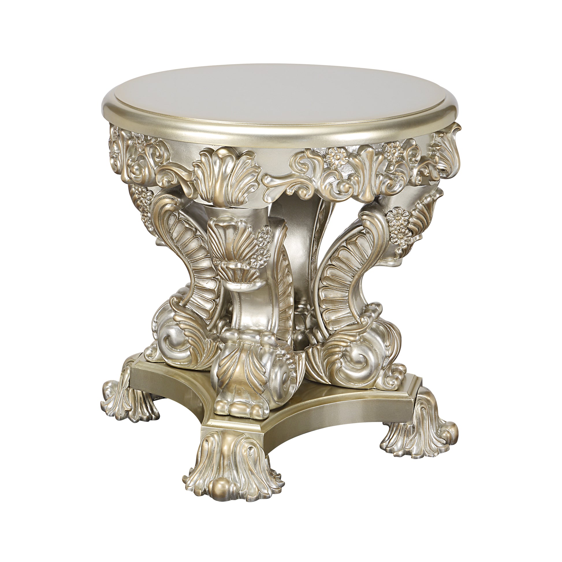 Sorina End Table Antique Gold Finish Lv01214 Gold Mdf