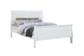Louis Phillipe White Full Size Panel Sleigh Bed Solid Wood Wooden Bedroom Furniture White Solid Wood