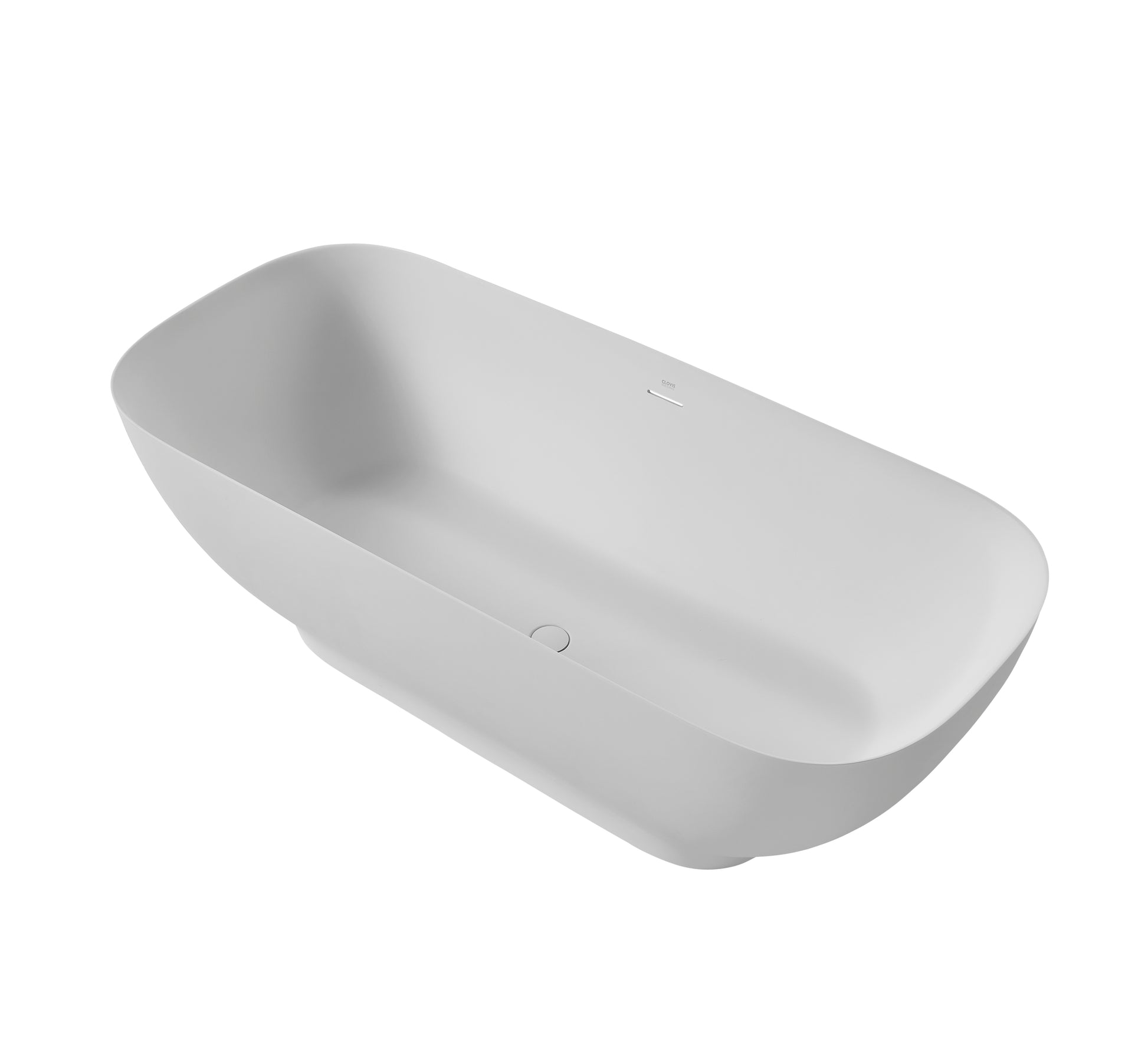 67" Freestanding Solid Surface Bathtub, Luxury Engineered Stone Resin Freestanding Soaking Bathtub With Overflow And Pop Up Drain For Contemporary Bathroom, Matte White 22S04 67 2 White Solid