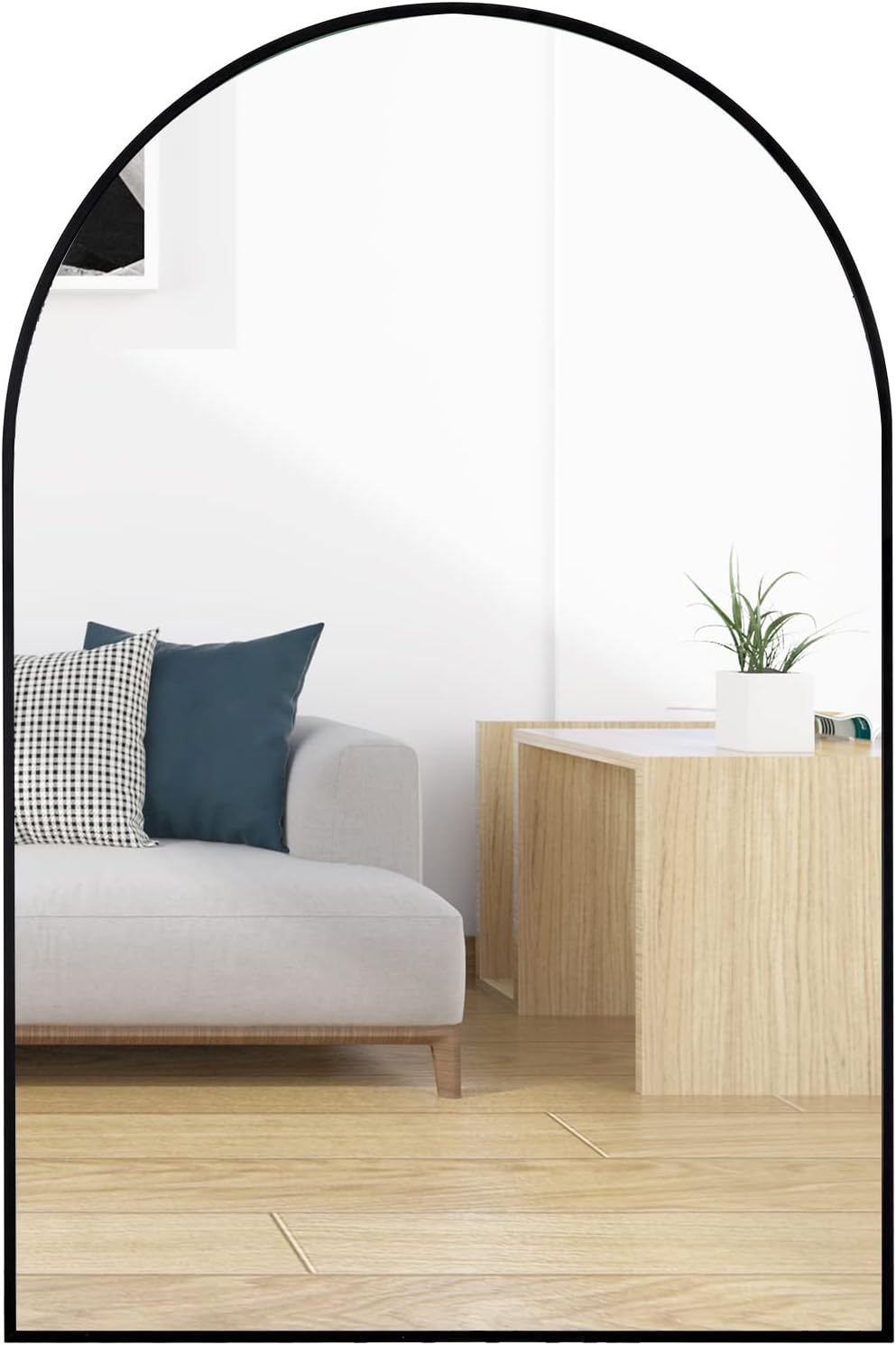 Wall Mirror 30"x20", Bathroom Mirror, Vanity Mirror black-mdf+glass-aluminium