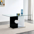 Large Modern Minimalist Rectangular Glass Dining Table For 6 8 With 0.39