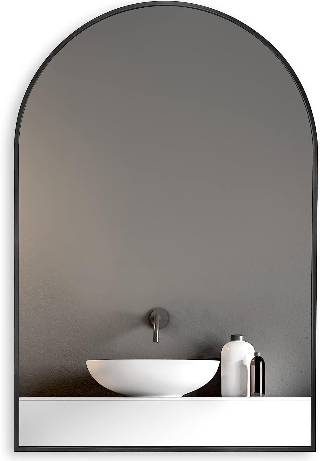 Wall Mirror 30"x20", Bathroom Mirror, Vanity Mirror black-mdf+glass-aluminium