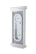 Noralie Wall Clock Mirrored & Faux Diamonds Ac00422 Silver Glass
