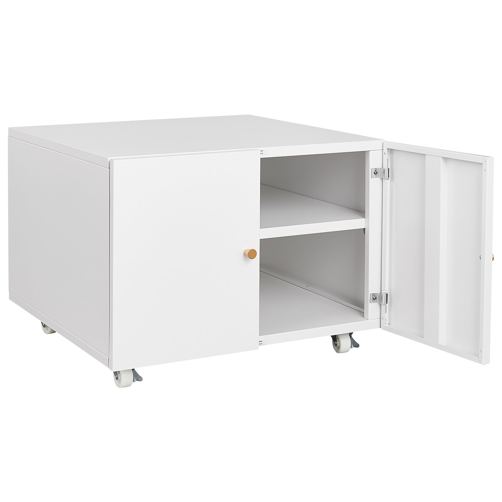 Office Furniture Copier Cabinet White 2 Door Steel Copier Stand Mobile Pedestal File Printer Stand Filing Cabinets 1 2 Shelves White Office Mobile Modern Steel Steel