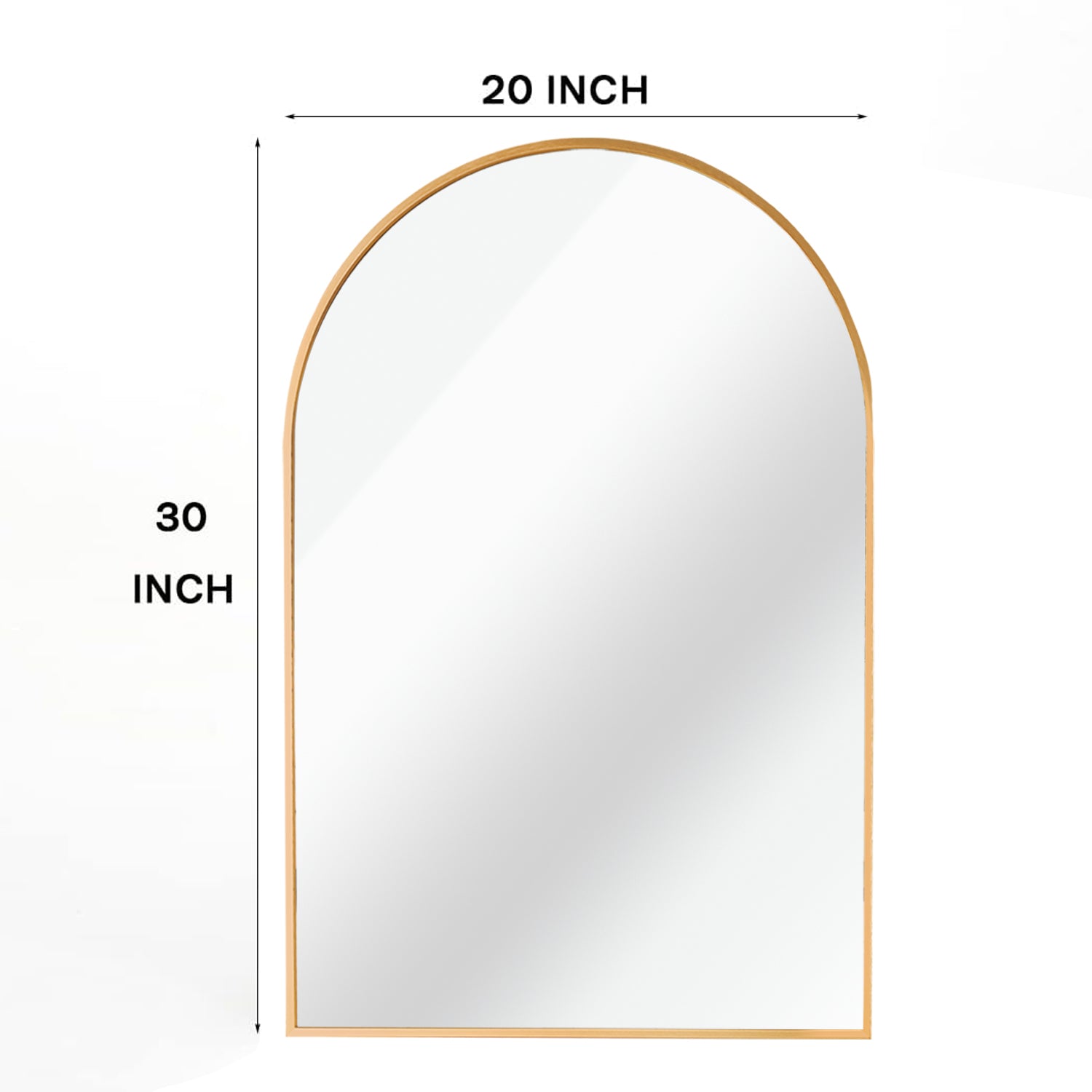 Gold 20*30IN Metal Arch mirror gold-classic-mdf+glass-aluminium