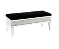 Noralie Bench W Storage Mirrored & Faux Diamonds Ac00535 Silver Glass