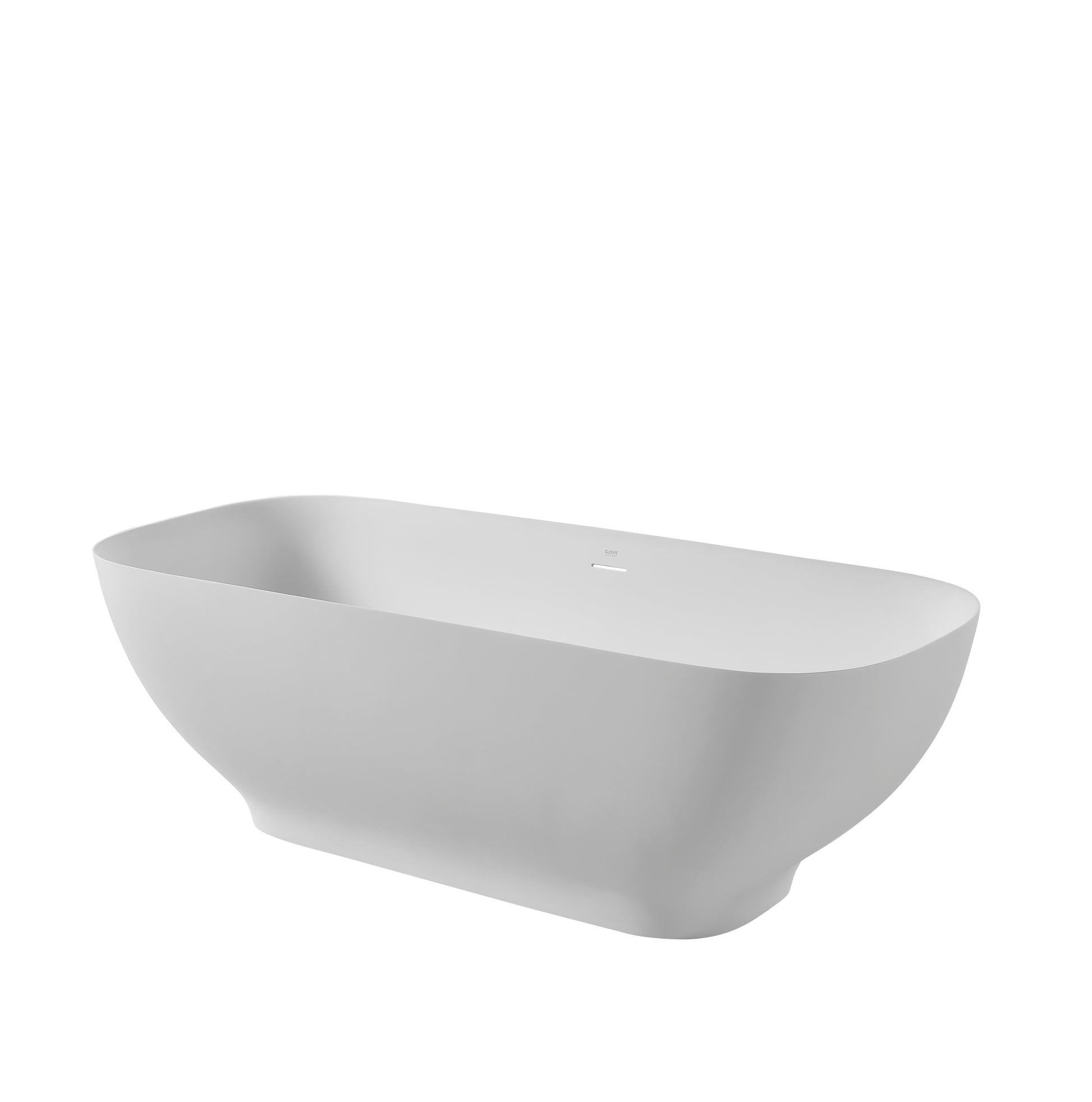 67" Freestanding Solid Surface Bathtub, Luxury Engineered Stone Resin Freestanding Soaking Bathtub With Overflow And Pop Up Drain For Contemporary Bathroom, Matte White 22S04 67 2 White Solid