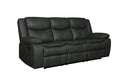 Transitional Leather Air Reclining Sofa Gray Foam Leather