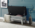 Noralie Bench W Storage Mirrored & Faux Diamonds Ac00535 Silver Glass