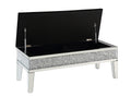 Noralie Bench W Storage Mirrored & Faux Diamonds Ac00535 Silver Glass