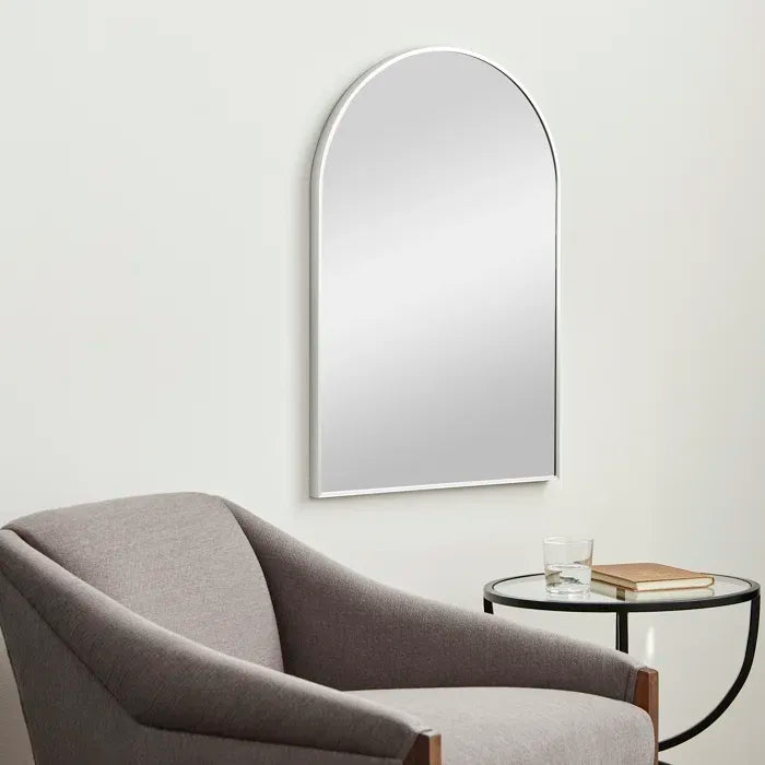 Silver 20*30IN Metal Arch mirror silver-classic-mdf+glass-aluminium