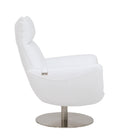 Modern Genuine Italian Leather Upholstered Loveseat White Foam Leather