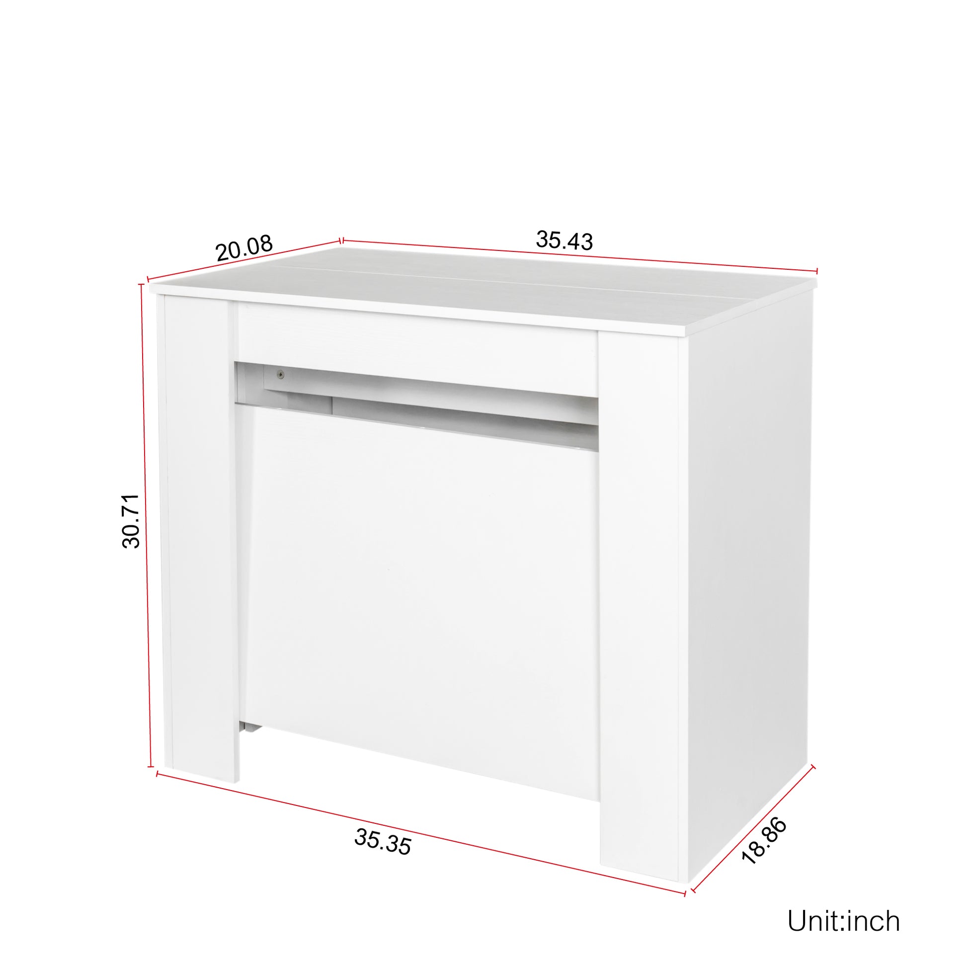 Multifunctional Extendable Console Table White Mdf