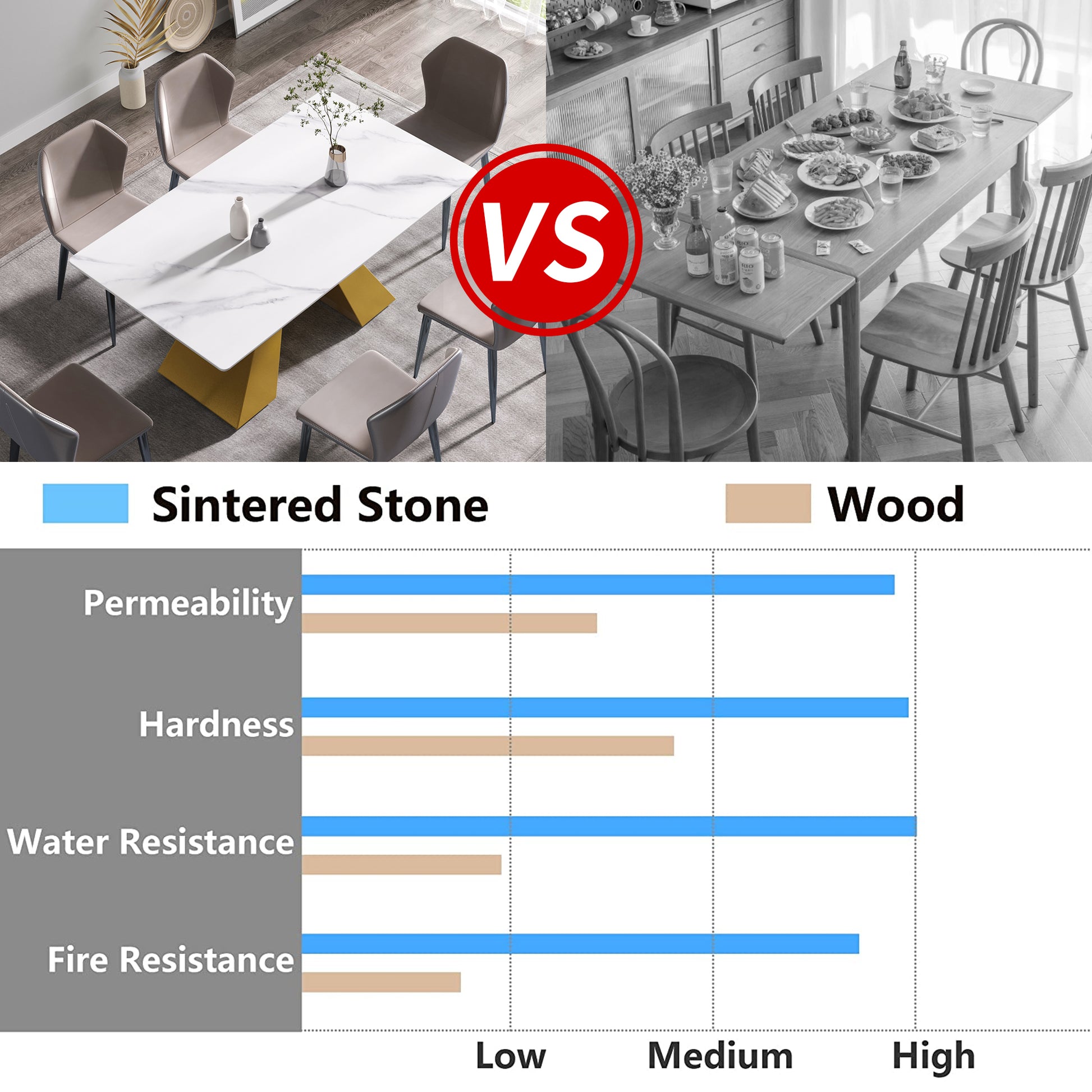 63"Modern Artificial Stone White Straight Edge Golden Metal Leg Dining Table 6 People White Metal Sintered Stone