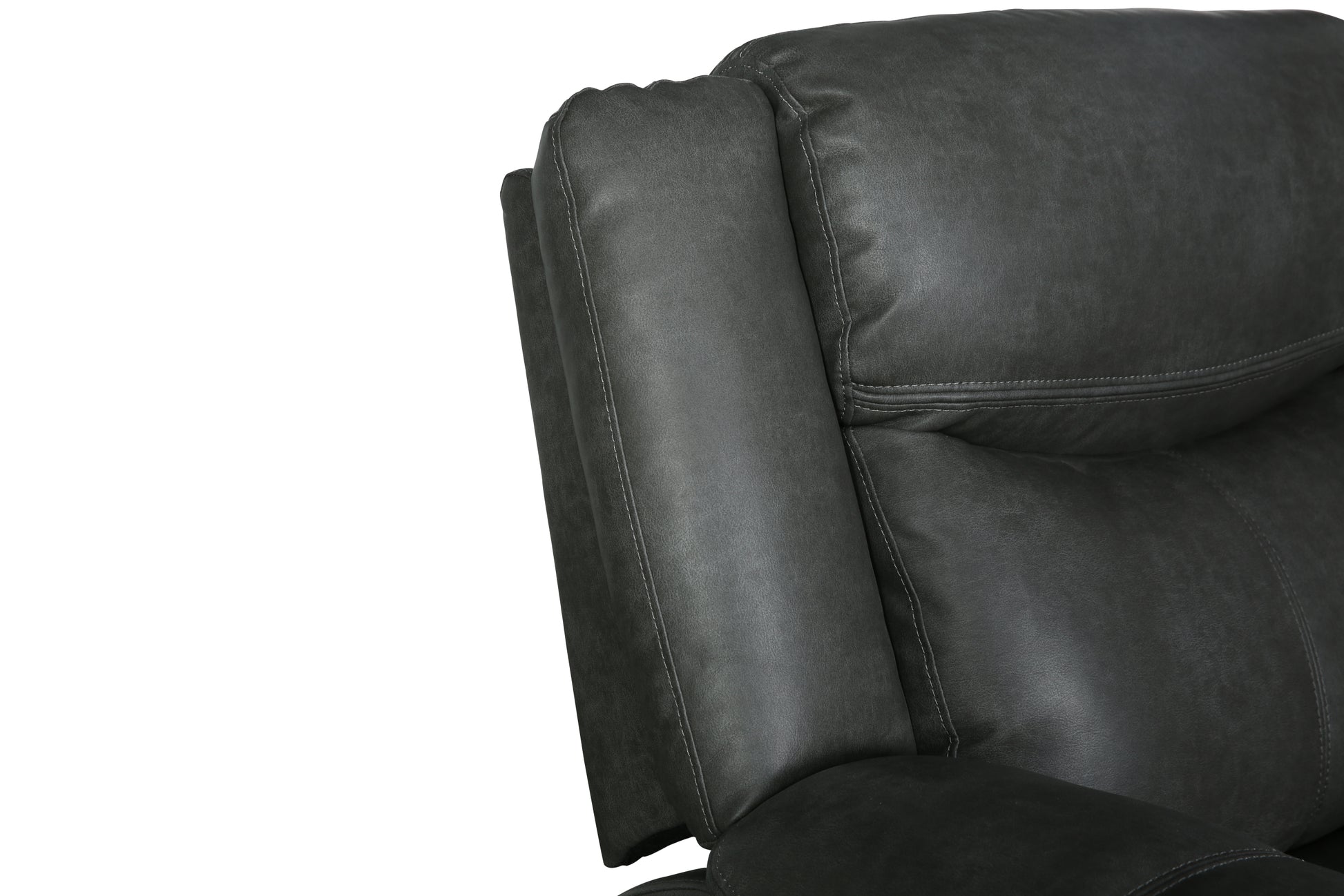 Transitional Leather Air Reclining Sofa Gray Foam Leather