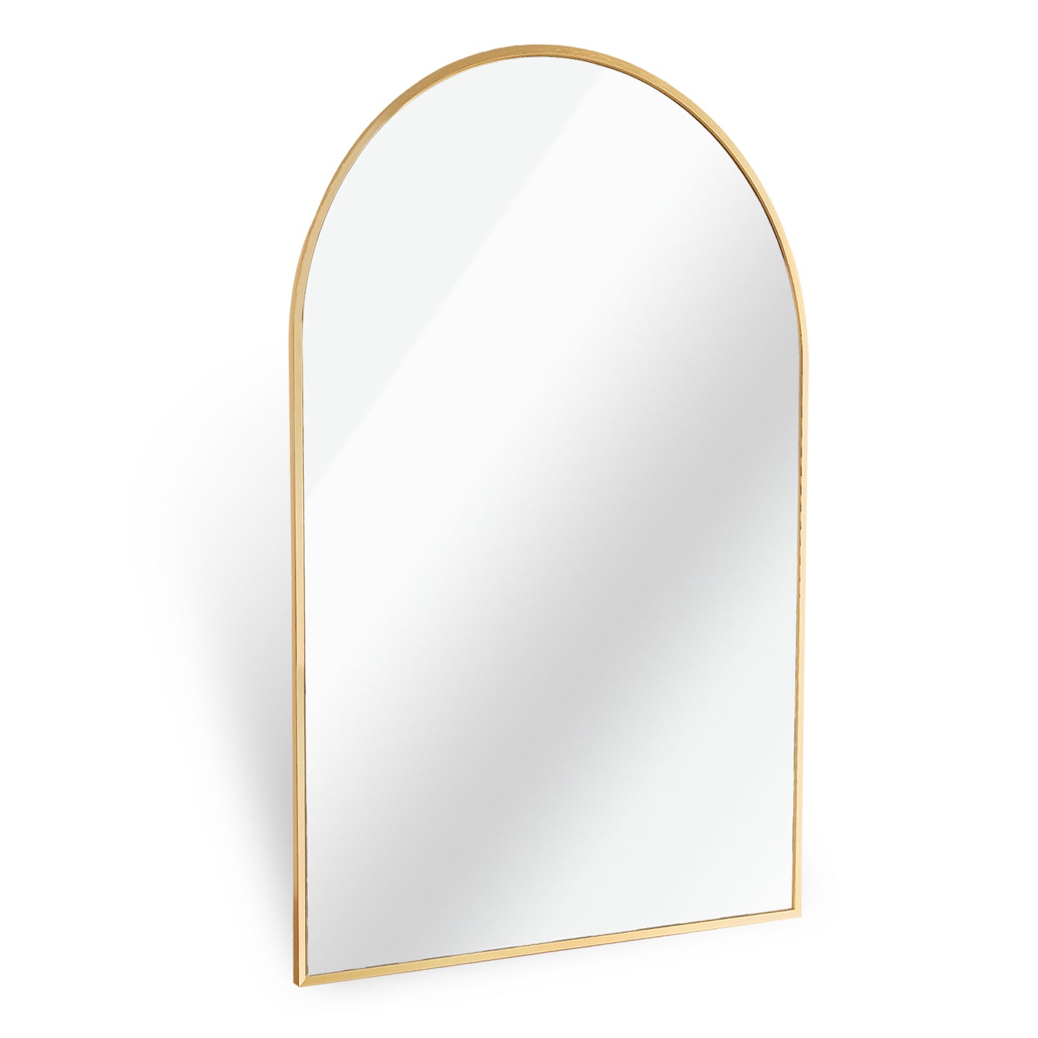 Gold 20*30In Metal Arch Mirror Gold Classic Mdf Glass Aluminium