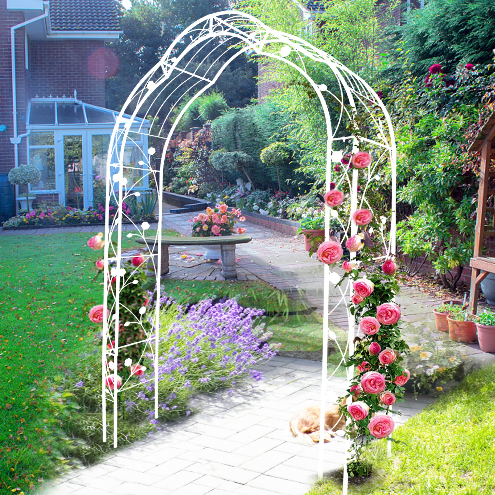 arch trellis climbing plants Metal Garden Arch Assemble Freely With 8 Styles Garden Arbor Trellis C