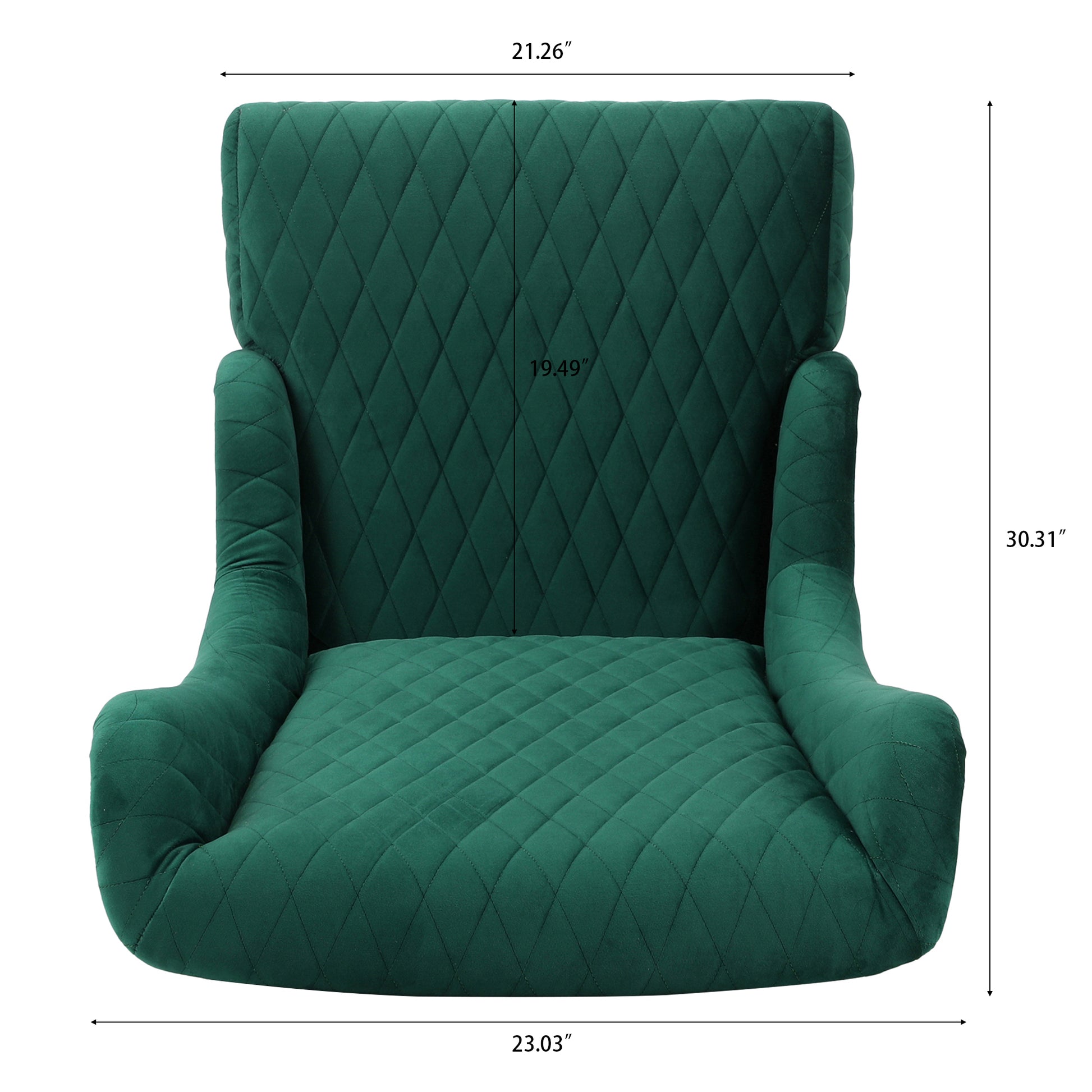 23.03" Wide High Back Velvet Accent Chair, Comfy High Wingback Chair, Living Room Chair With Soft Padded & Wooden Legs, Modern Side Chair For Living Room, Bedroom, Green Retro Green Fabric