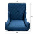 23.03''Wide High Back Velvet Accent Chair, Comfy High Wingback Chair, Living Room Chair With Soft Padded & Wooden Legs, Modern Side Chair For Living Room, Bedroom, Blue Blue Foam Fabric