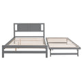 Full Size Platform Bed With Adjustable Trundle,Gray Old Sku:Sm000248Aae Gray Pine