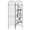 2 Pack Metal Garden Trellis For Climbing Plants Outdoor 86.7'' X 19.7'' Rustproof Plant Support Rose Trellis Netting Trellis Black Black Iron