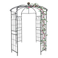 Metal Garden Arch Iron Garden Arbors Gazebo Dia81.3'' X 114.2'' High Birdcage Shape Pergola Pavilion For Wedding Ceremonyoutdoor Black Black Iron