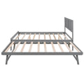 Full Size Platform Bed With Adjustable Trundle,Gray Old Sku:Sm000248Aae Gray Pine