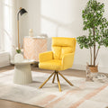 Yellow Velvet Contemporary High Back Upholstered Swivel Accent Chair Yellow Office Modern Foam Velvet