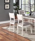 Beautiful Unique Set Of 2 Side Chairs White And Grey Kitchen Dining Room Furniture Ladder Back Design Chairs Cushion Upholstered White Gray White Dining Room Contemporary,Modern Dining Chairs Pine Solid Back Solid Wood