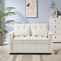Off White Velvet Loveseat Sofa Bed Off White Wood Tufted Back Square Arms Foam Velvet 2 Seat