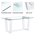 Glass Dining Table Large Modern Minimalist Rectangular For 6 8 With 0.4