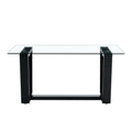 Glass Dining Table Large Modern Minimalist Rectangular For 6 8 With 0.4