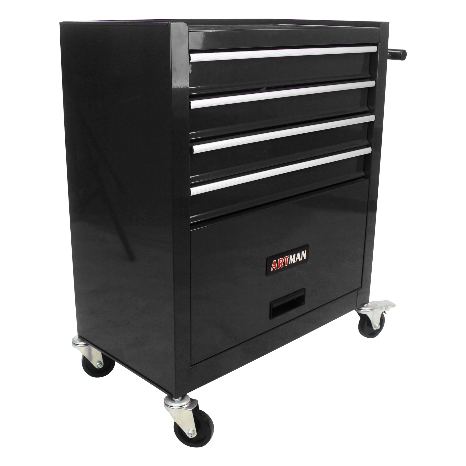 4 Drawers Tool Cabinet with Tool Sets BLACK red-steel
