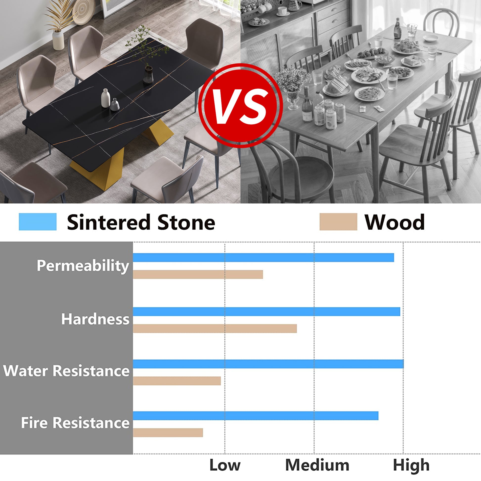 70.87" Modern Artificial Stone Black Straight Edge Golden Metal Leg Dining Table Can Accommodate 6 8 People Black Metal Sintered Stone