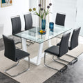 Glass Dining Table Large Modern Minimalist Rectangular For 6 8 With 0.4