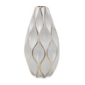 Elegant White Ceramic Vase With Gold Accents Timeless Home Decor White Ceramic