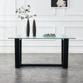 Glass Dining Table Large Modern Minimalist Rectangular For 6 8 With 0.4