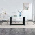 Glass Dining Table Large Modern Minimalist Rectangular For 6 8 With 0.4