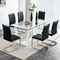 Glass Dining Table Large Modern Minimalist Rectangular For 6 8 With 0.4