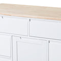Kitchen Cart with Rubber Wood Countertop white-mdf