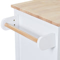 Kitchen Cart with Rubber Wood Countertop white-mdf