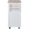 Kitchen Cart with Rubber Wood Countertop white-mdf