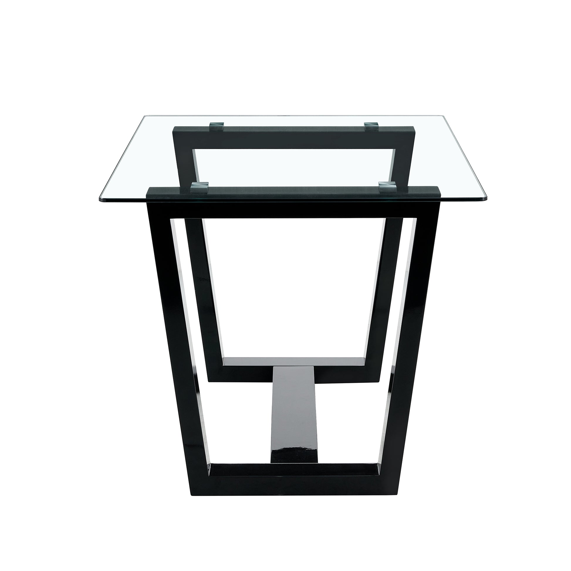 Glass Dining Table Large Modern Minimalist Rectangular For 6 8 With 0.4" Tempered Glass Tabletop And Black Mdftrapezoid Bracket,For Kitchen Dining Living Meeting Room Banquet Hall F 1550 Black Mdf