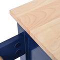 Kitchen Cart with Rubber Wood Countertop blue-mdf