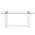 Glass Dining Table Large Modern Minimalist Rectangular For 6 8 With 0.4