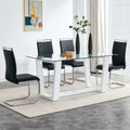 Glass Dining Table Large Modern Minimalist Rectangular For 6 8 With 0.4